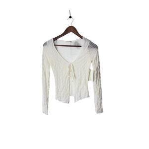 NWT Frankee & Skylarr Sheer Top Cottagecore fairy front split ‎ Ethereal XS